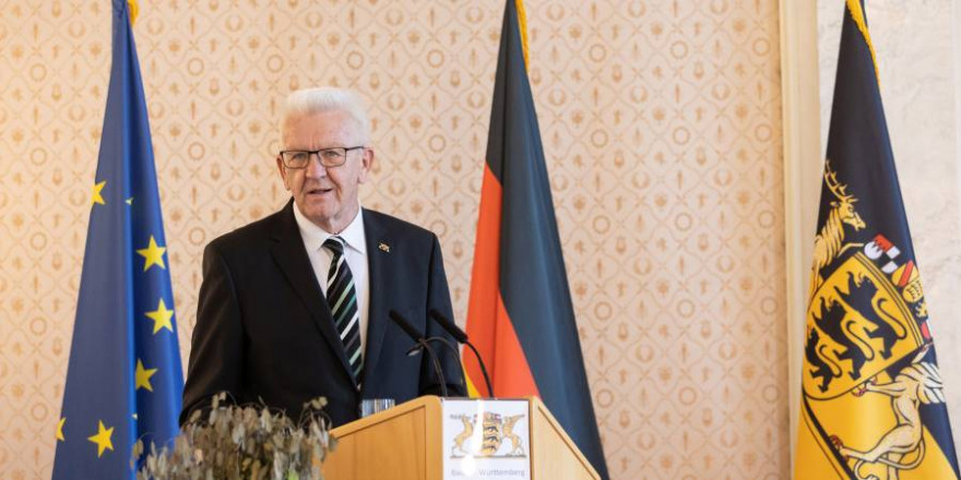 Ministerpräsident Winfried Kretschmann während einer Rede (Foto: Staatsministerium Baden-Württemberg)