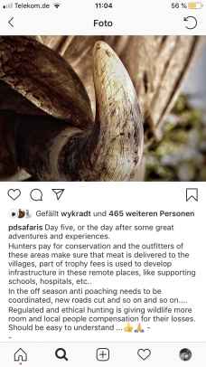 Jagdbilder sollten respektvoll sein (Quelle: Screenshot Instagram Dafner/DJV)