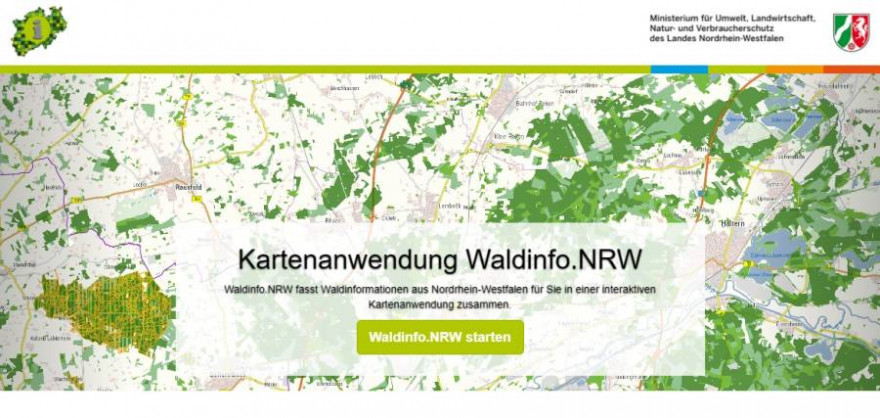 Startseite von Waldinfo.NRW (Quelle: Waldinfo.NRW)