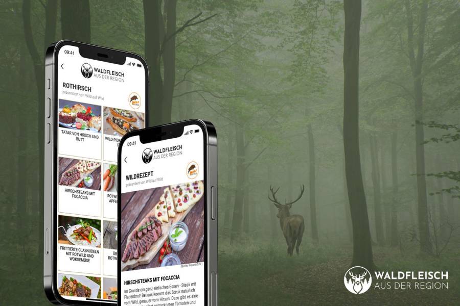 Über 400 „Wild auf Wild“ Rezepte ab jetzt in der Waldfleisch-App abrufbar. (Quelle: Waldfleisch)