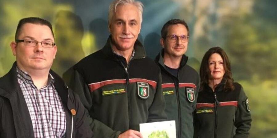 Die Ansprechpersonen für die Forstliche Fort- und Weiterbildung: Benjamin Beckmann, Thilo Wagner, Burkhard Bunse und Elke Hübner-Tennhoff (v.l.n.r.) (Bild: Wald und Holz NRW, Michael Blaschke)
