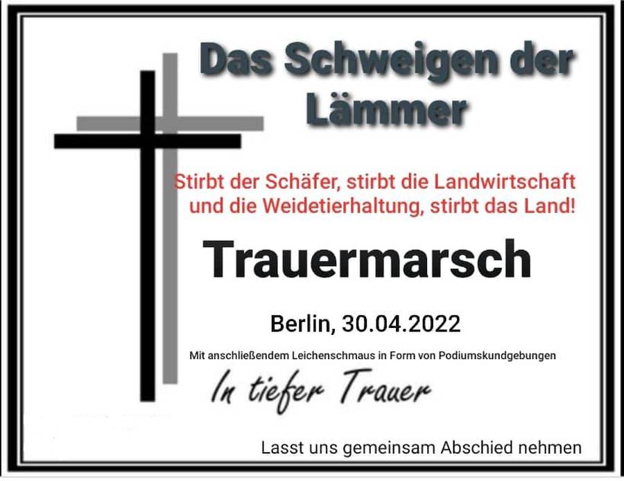 Traueranzeige "Trauermarsch am 30. April in Berlin"