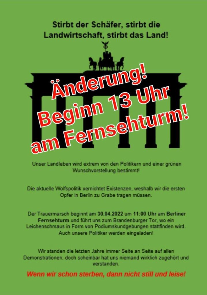 Plakat "Trauermarsch am 30. April in Berlin"