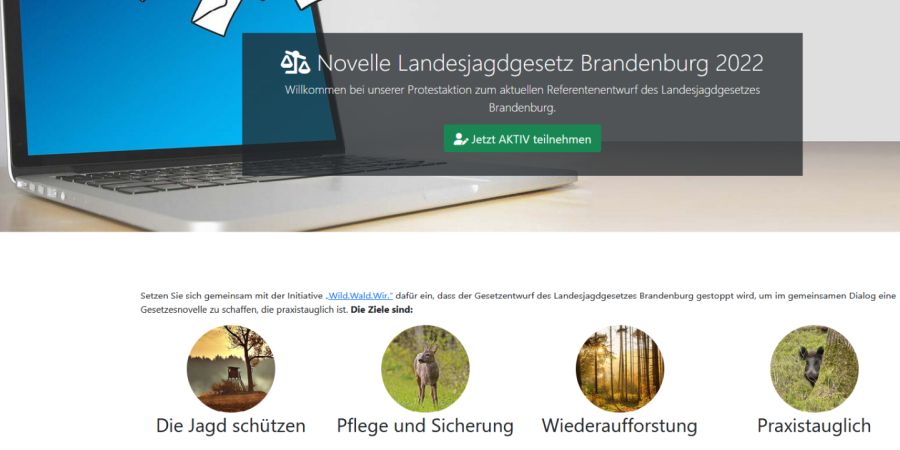 Homepage des LJV Brandenburg e.V. (Screenshot)
