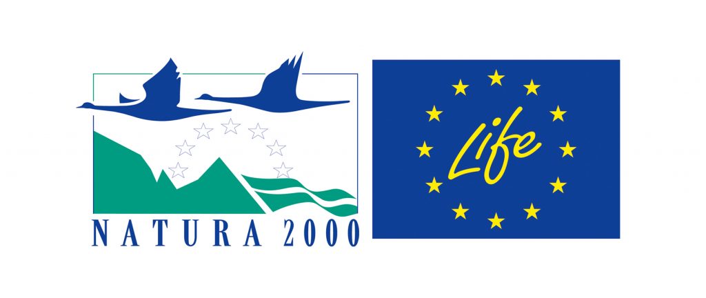 Logos der Projekte „Natura 2000“ und „Life“ (Quelle: FACE)