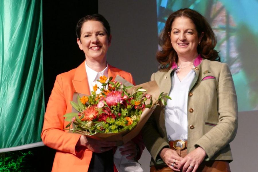 Landwirtschaftsministerin Silke Gorißen (li.) und LJV-Präsidentin Nicole Heitzig (Quelle: LJV NRW)