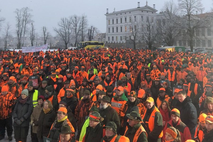 Impression von der Jäger-Demo am 10. Januar 2024 in Schwerin. (Foto: © Blau/LJV)